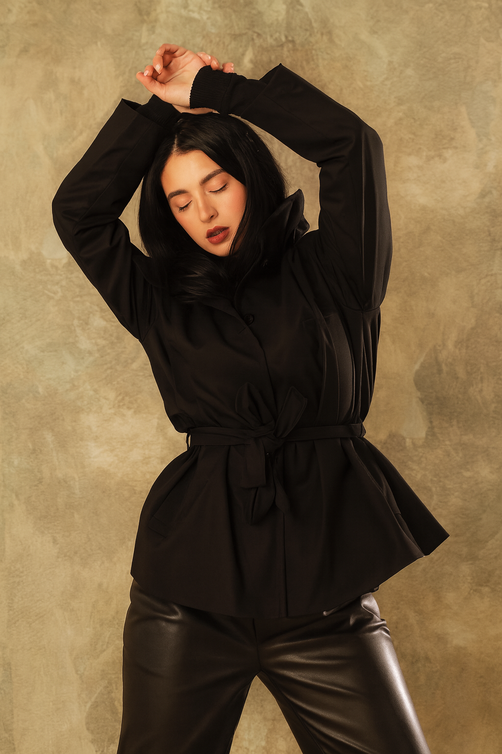 Plain Gabardine - Jacket (with waist belt)