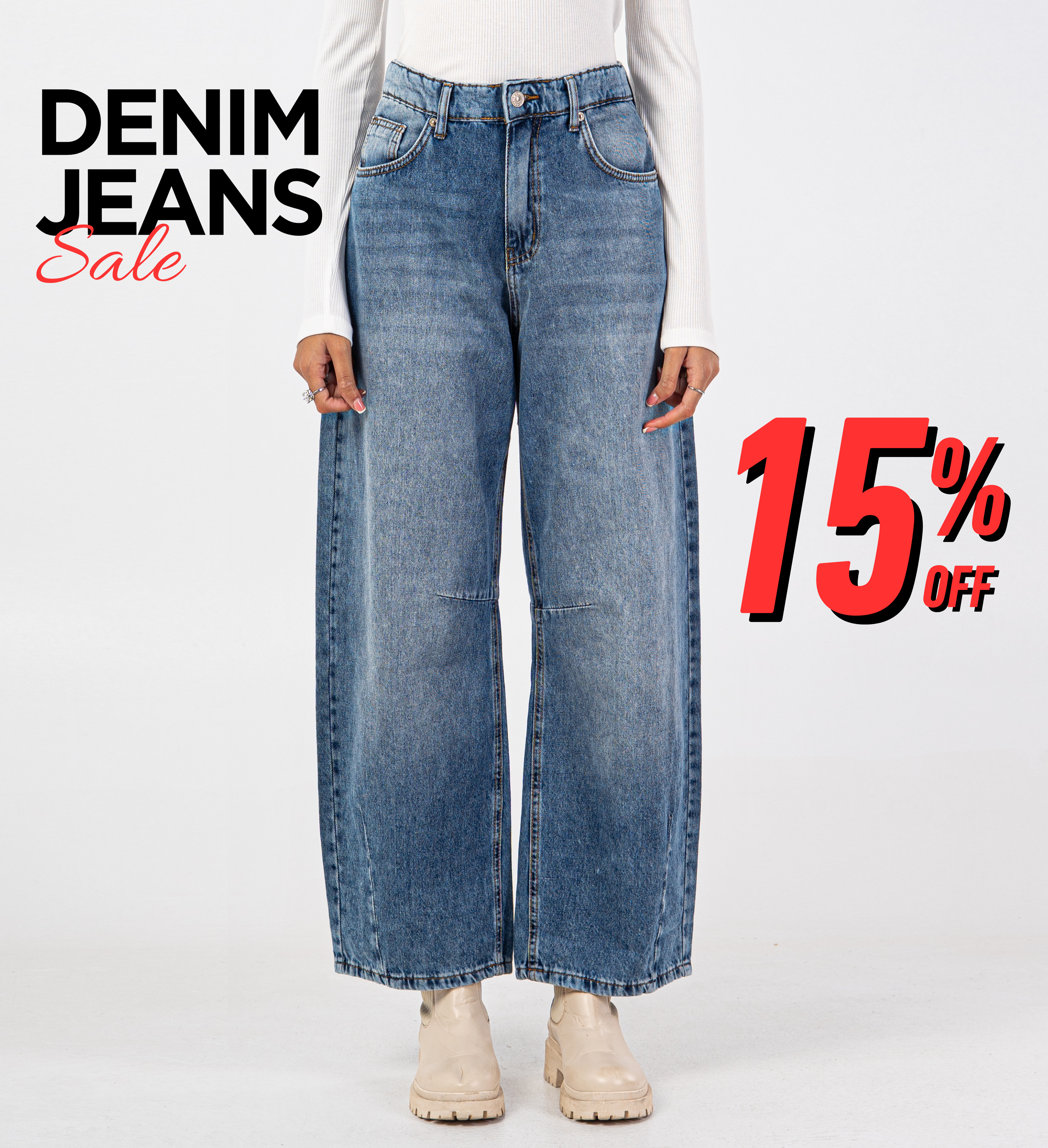 Wide-Leg Denim - Trouser